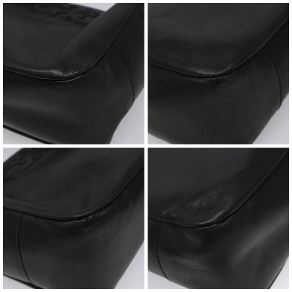 Salvatore Ferragamo Shoulder Bag Leather Black Gold Auth hk2043 - Picture 13 of 13